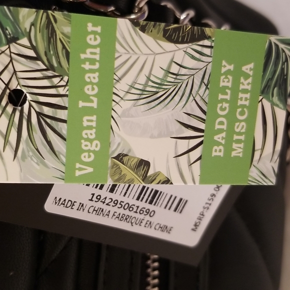 Badgley MISCHKA Mini Chevron-Quilted Vegan Leather Crossbody Bag - Picture 14 of 15